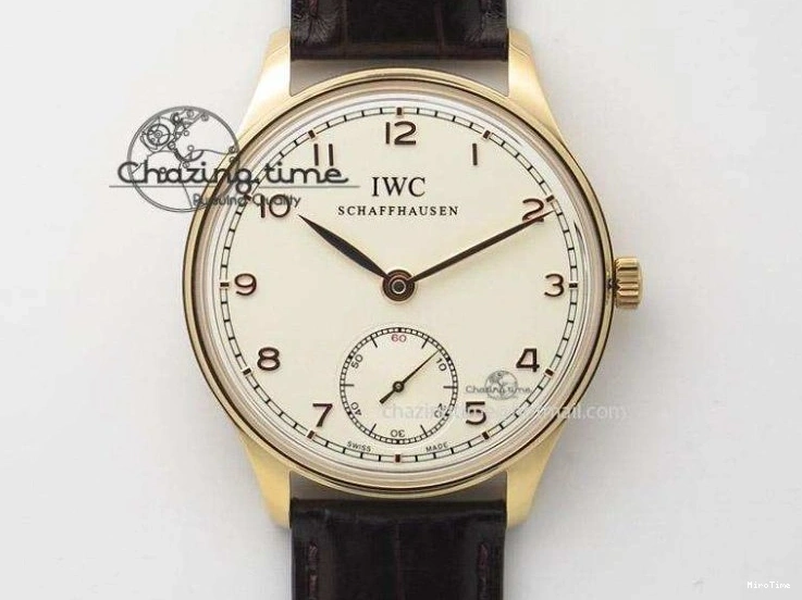 MIROTIME 0313 Modern Portuguese IW371404 ZF V3 1:1 Best Edition SS Black Dial On Black Leather Strap A 7267